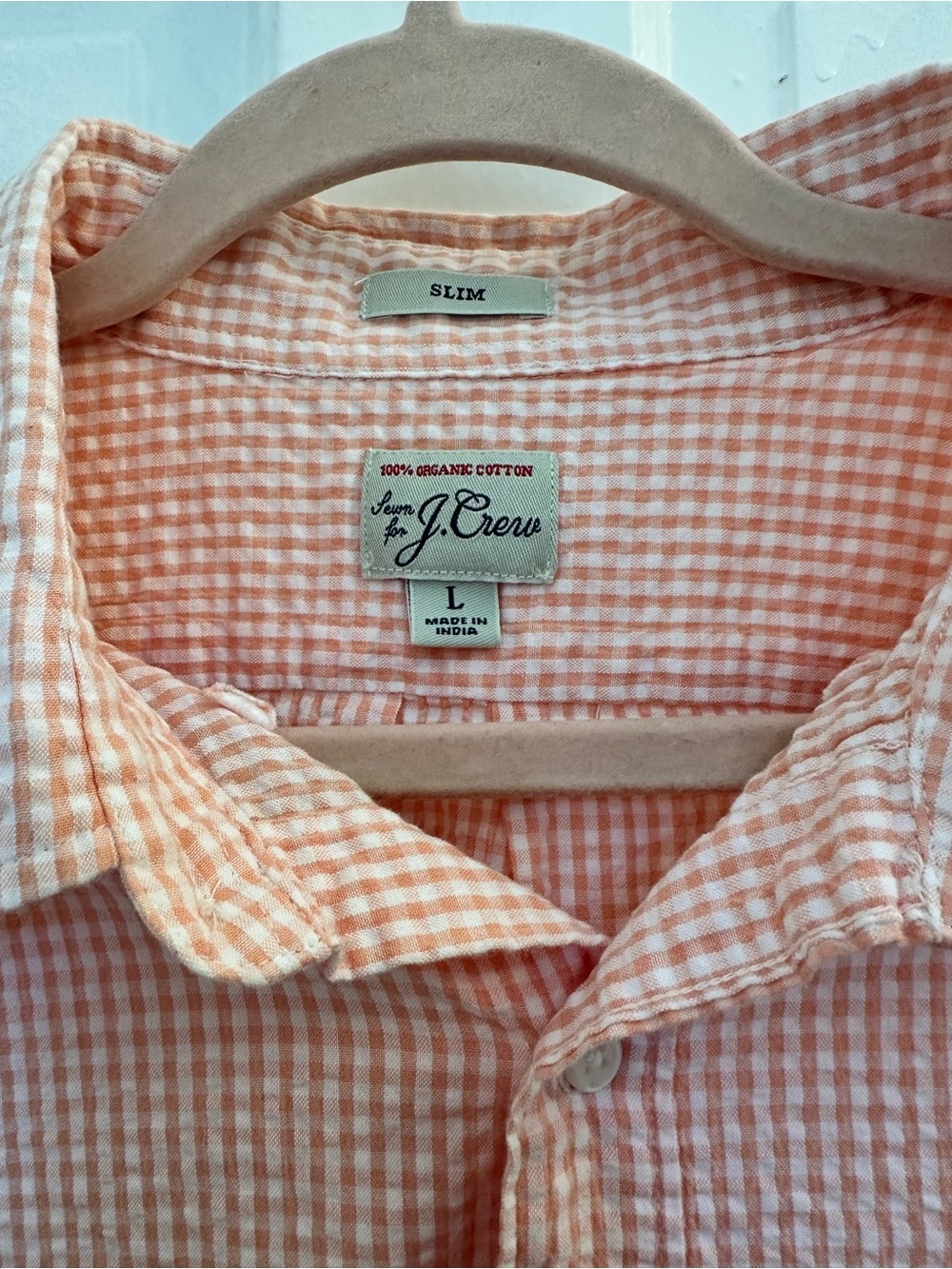 J Crew Pink Seersucker Men's Button-Up Shirt - Picture 2 of 4